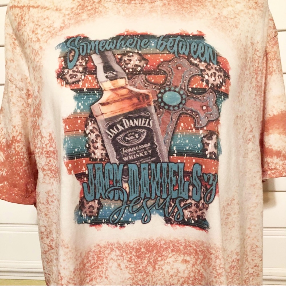 WHISKEY KISS Jack Daniels and Jesus Graphic Tee - Picture 4 of 4